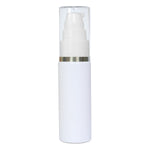 Load image into Gallery viewer, white pet bottle with silver streak lotion pump
