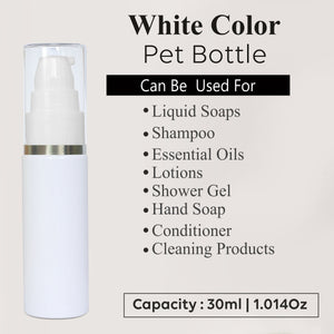 white pet bottle with silver streak lotion pump