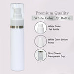 Load image into Gallery viewer, white pet bottle with silver streak lotion pump
