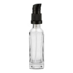 Load image into Gallery viewer, [ZMG40] Transparent Glass Bottle With Black Lotion Pump - 20ml
