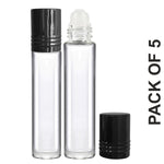 Load image into Gallery viewer, Essential Oil Roller Bottles, Empty Refillable Clear Glass Roll-on Bottles Perfume Roller Bottles with Roller Balls and Black Cap |ZMG41|
