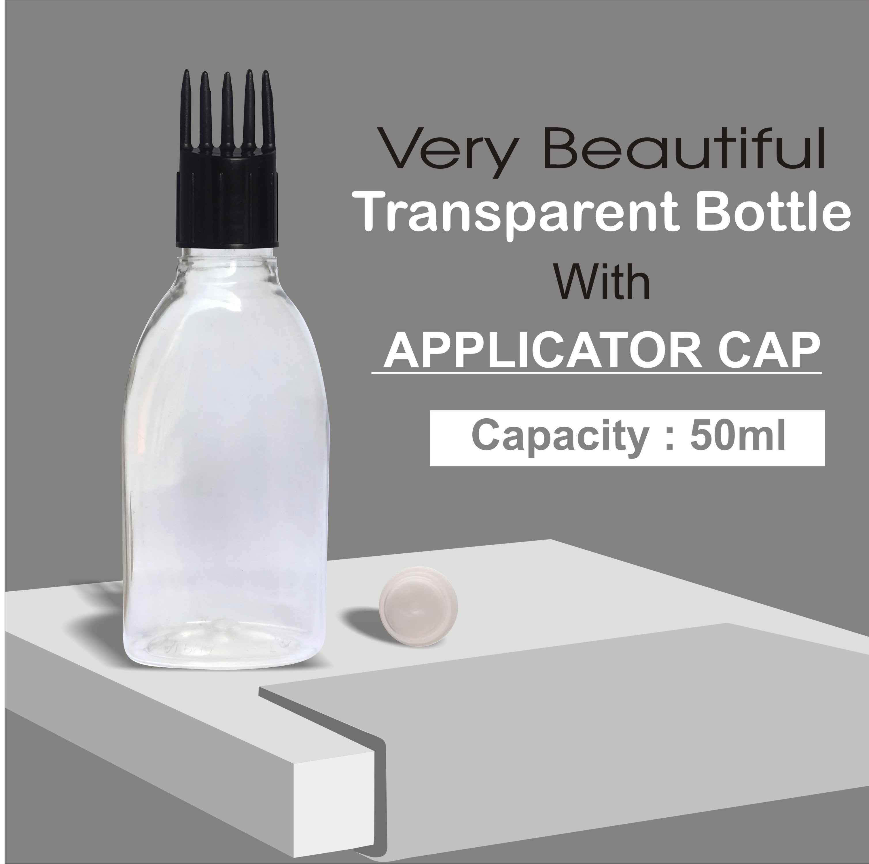 Transparent Bottle With Black Color Applicator-50ml [ZMT32]