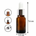 Load image into Gallery viewer, amber color glass droppers , glass droppers , silver &amp; white cap droppers, droppers for essential oil , fragrance oil bottles , serum bottles , amber color 10ml , 15ml , 30ml 50ml, jars , droppers , pump , eye dropper , ear droppers ,

