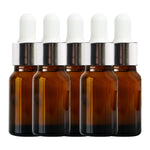 Load image into Gallery viewer, amber color glass droppers , glass droppers , silver &amp; white cap droppers, droppers for essential oil , fragrance oil bottles , serum bottles , amber color 10ml , 15ml , 30ml 50ml, jars , droppers , pump , eye dropper , ear droppers ,
