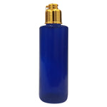 Load image into Gallery viewer, empty blue color bottles , emoty blue 100 ml bottles , blue bottles for packagings , blue color empty bottles , premium blue bottles, blue locate cap bottles , blue empty locate cap bottles , golden locate cap , empty blue cosmetic bottles , blue color bottles with locate cap
