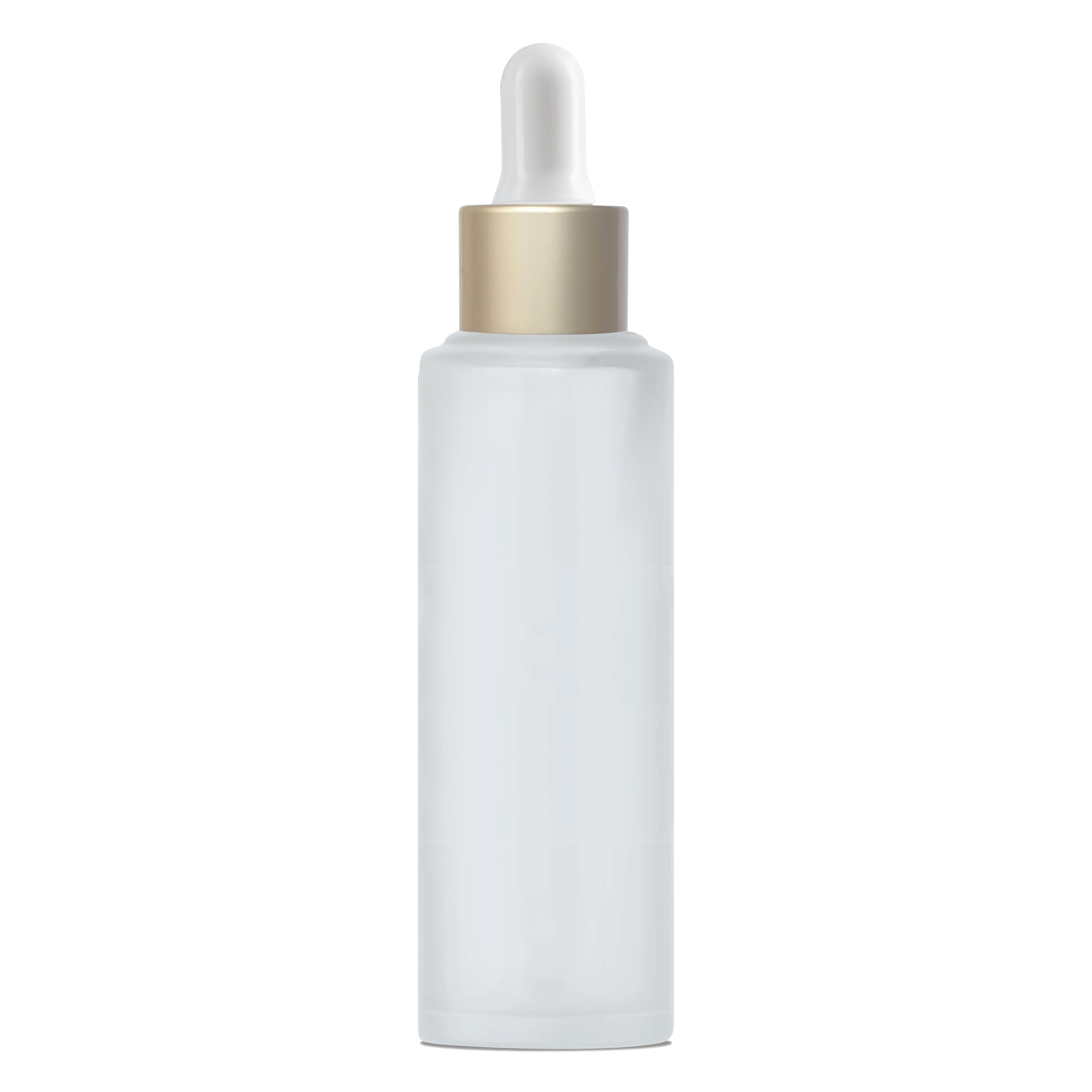 FROSTED GLASS BOTTLE WITH GOLD PLATED DROPPER [ZMG42]  25ML, 30ML , 50 ML