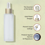 Load image into Gallery viewer, FROSTED GLASS BOTTLE WITH GOLD PLATED DROPPER [ZMG42]  25ML, 30ML , 50 ML
