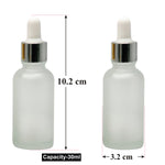 Load image into Gallery viewer, zenvista 15ml and 30ml Frosted Glass Dropper Bottle, Transparent Dropper Bottle, Amber Color Dark Brown Color Glass Dropper Bottle for Essential Oils, Serum, Perfume silver plated white dropper

