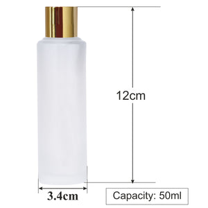Frosted Glass Bottle With Golden Screw Cap [ZMG35]  25ML, 30ML, 50ML & 100ML