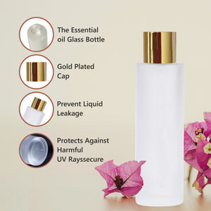 Frosted Glass Bottle With Golden Screw Cap [ZMG35]  25ML, 30ML, 50ML & 100ML