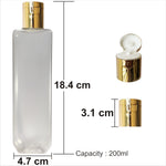 Load image into Gallery viewer, frosted bottles , empty frosted bottles , golden color flip top cap , golden flip top bottles , shampoo flip top cap bottles , reusable bottles , silver shinning , 200 ml golden flip top cap , 200ml empty cosmetic bottles , frosted fliptp cap bottles , bottles for packagings , frosted bottles for packagings , empty cosmetic frosted bottles
