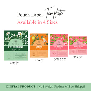 Product Label Template Editable Pouch Label Template | Tea Label | Soap Label | Tag Label | Printable | Label Canva | Tea Label |