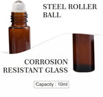 Load image into Gallery viewer, roll on bottle, amber glass bottle, airtight bottle, golden cap, cosmetic packaging, empty cosmetic packaging, lip gloss bottle, roll on bottles , glass roll on , 10 ml bottles , glass bottles , roll on bottles , blac

