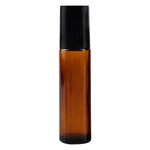 Load image into Gallery viewer, roll on bottles , glass roll on , 10 ml bottles , glass bottles , roll on bottles , black cap roll on bottles , amber color roll on bottles , glass roll on , 10 ml roll on , bottles for lip balm , essential oil bottles , fragrance oil bottles , roll on amber color
