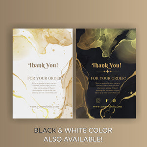 Premium White & Black Thank you card editable template / Printable / instant download / Canva / PNG / PDF / Free Size thank you business card.