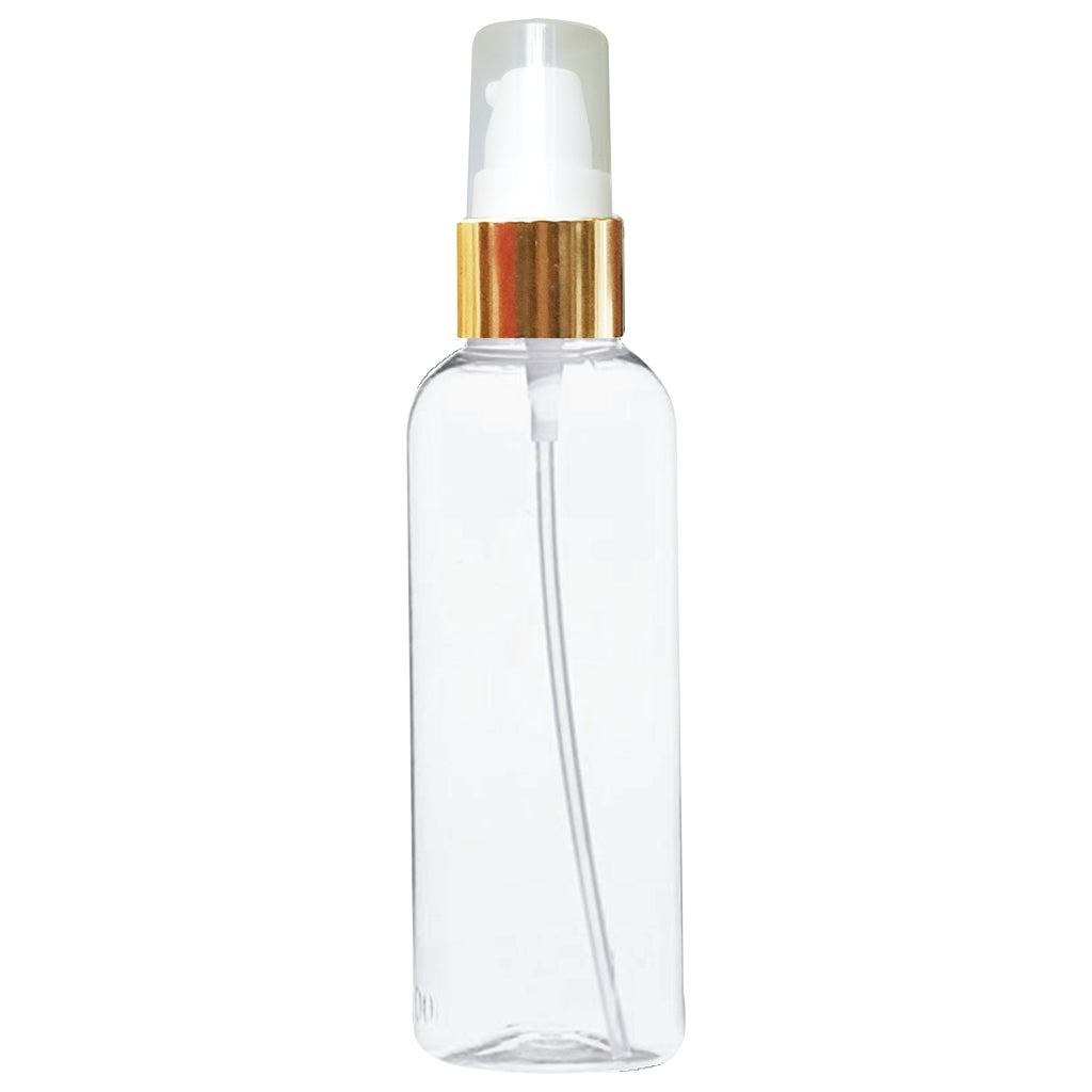 zenvista 100 ml bottles , transparent empty bottles , empty bottles for cosmetic packagings , gold lotion pump bottles , gold white lotion pump transparent bottles , bottles for cosmetic packagings , 100 ml bottles , 100 ml gold white lotion pump bottles , golden white lotion pump bottles .