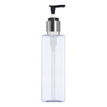 Load image into Gallery viewer, zenvista 100 ml empty plastic bottle with silver plated dispenser pump for lotion serum oils  kitchen oils  essential oils  bottle square bottle transparent bottle for cosmetics
