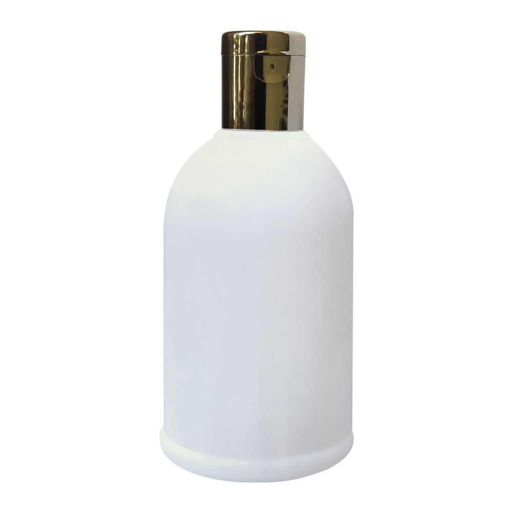 zenvista 300ml Empty White Color Cosmetic Bottle with Gold Flip Top Cap, Transparent Packaging Bottles For Cosmetic Packaging