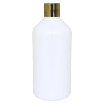 Load image into Gallery viewer, zenvista 500ml empty plastic bottle with golden screw cap for lotion serum oils  kitchen oils  essential oils  bottle round  bottle milky white  bottle for cosmetics
