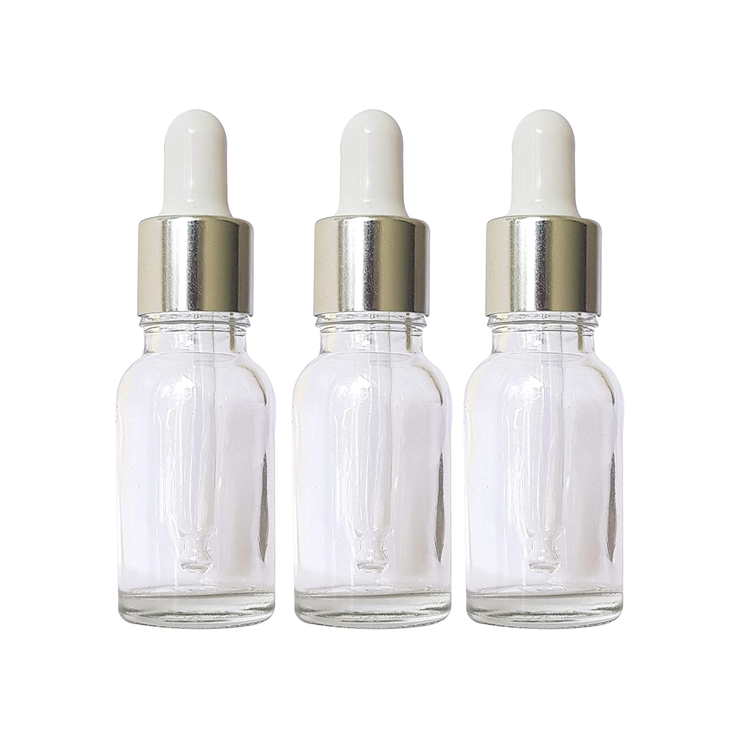 zenvista Frosted Glass Dropper Bottle, Transparent Dropper Bottle,  Glass Dropper Bottle for Essential Oils, Serum, Perfume  gold plated white dropper transparent Bottle
