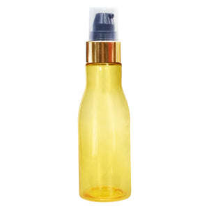 Transparent Yellow Color Empty Bottle with Golden Plated Black Lotion Pump [ZMT44]
