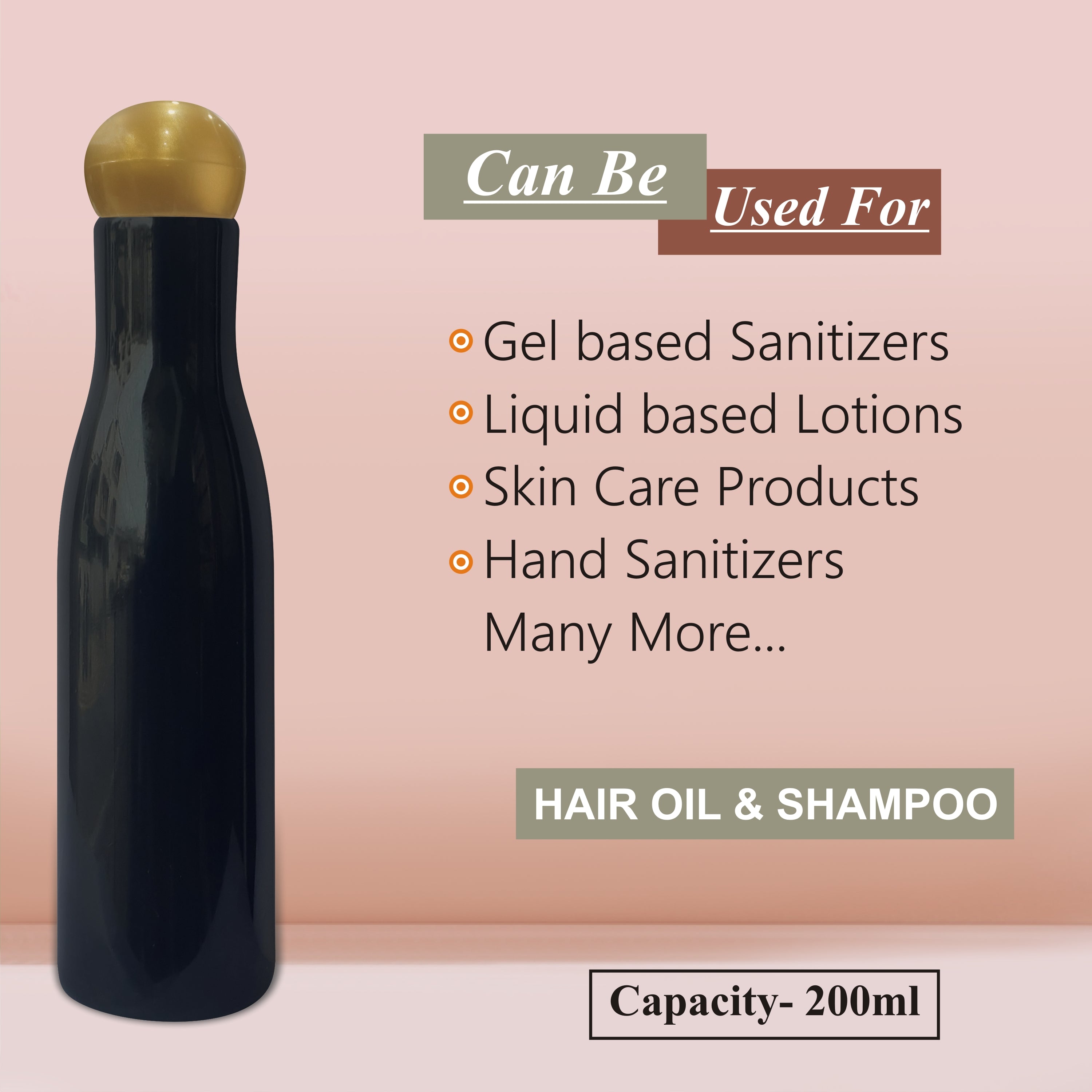 Screw Cap 500 Ml Plastic Hair Oil Bottle