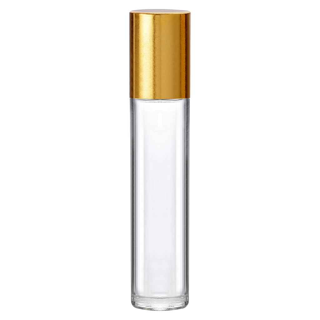 zenvista empty glass bottles with golden roll on cap for essential oils perfumes lotions