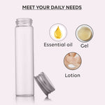 Load image into Gallery viewer, Cosmetic packaging, borosilicate bottle, airtight bottle, travel size bottle, cosmetic packaging bottle, bottle for hand wash, bottle for oil, airtight lid bottle, 
